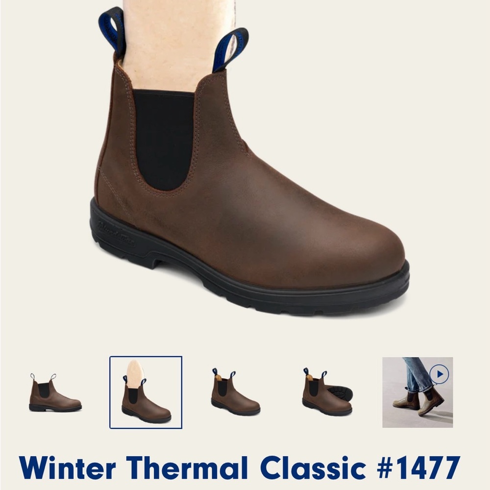 Blundstone winter thermal boots in antique brown